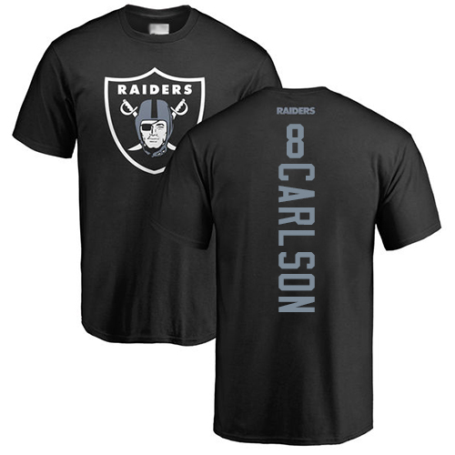 Men Oakland Raiders Black Daniel Carlson Backer NFL Football #8 T Shirt